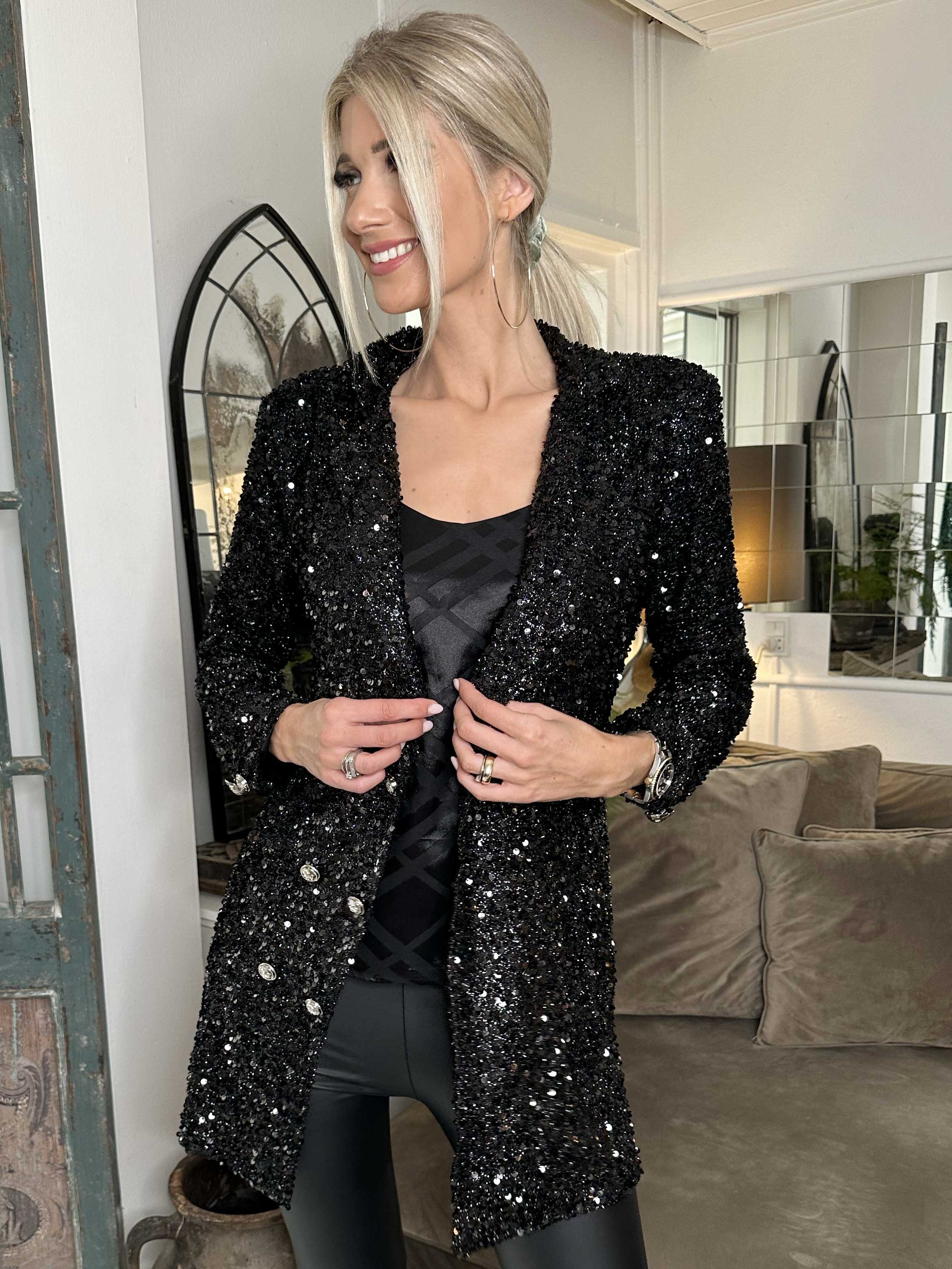 Dimina - Blazer med pailletter og knapper